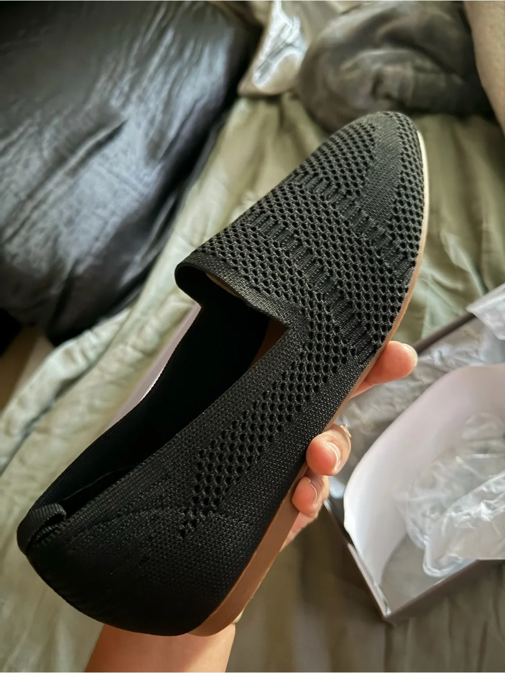 Style & Co. Black Knit Slip-On Loafers